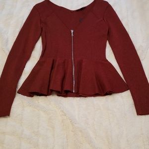 NWT Guess Red Peplum shirt